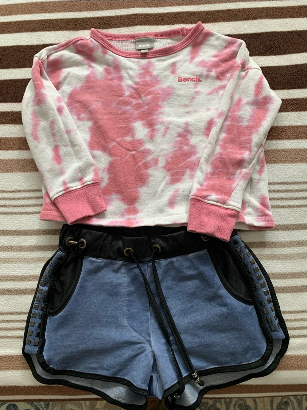 Bench Pink and White Tie-Dye Kids Pullover